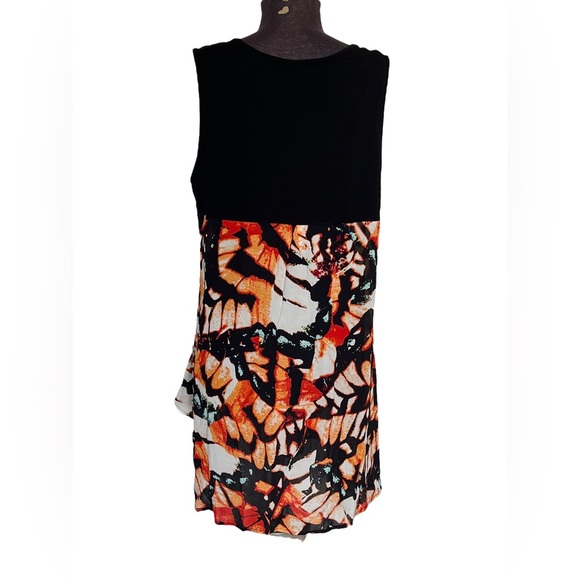 Taking Shape Womens Sleeveless Tunic Blouse Sheer Animal Print Plus Sz S / 16 - Picture 2 of 8